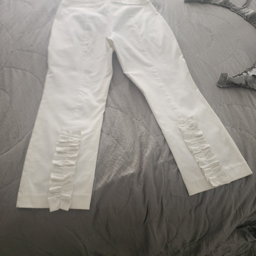 Pull on ankle pants, with cute details on the back of the ankle.